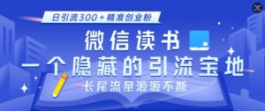 微信读书，一个隐藏的引流宝地，不为人知的小众打法，日引流300+精准创业粉，长尾流量源源不断-威云科技 余香的脑洞