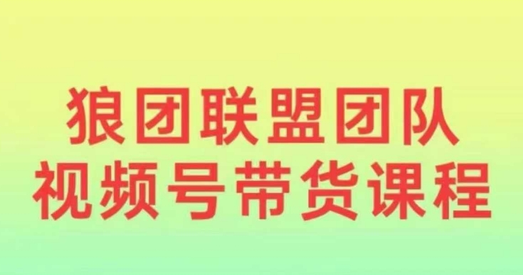 狼团联盟2024视频号带货，0基础小白快速入局视频号-威云科技 余香的脑洞