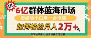 6亿群体蓝海市场，零经验小白用一台电脑，如何轻松月入过w【揭秘】-威云科技 余香的脑洞