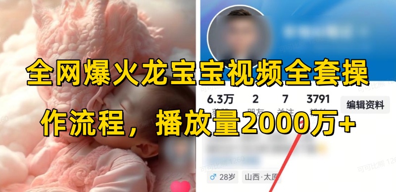 全网爆火龙宝宝视频全套操作流程，播放量2000万+-威云科技 余香的脑洞