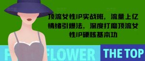 顶流女性IP实战班,流量上亿情绪引爆法,深度打磨顶流女性IP硬核基本功-威云科技 余香的脑洞