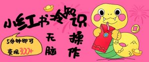 小红书冷知识账号，无脑复制粘贴，5分钟即可变现3张-威云科技 余香的脑洞