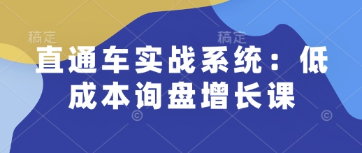 直通车实战系统:低成本询盘增长课,让个人通过技能实现升职加薪,让企业低成本获客,订单源源不断-威云科技 余香的脑洞