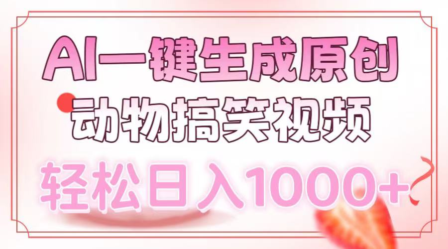 AI一键生成原创动物搞笑视频，轻松日入1000+-威云科技 余香的脑洞