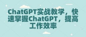 ChatGPT实战教学,快速掌握ChatGPT,提高工作效率-威云科技 余香的脑洞