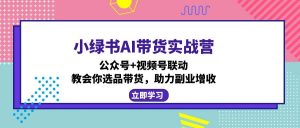 小绿书AI带货实战营：公众号+视频号联动，教会你选品带货，助力副业增收-威云科技 余香的脑洞