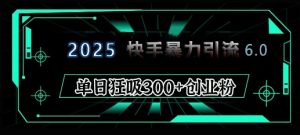 2025年快手6.0保姆级教程震撼来袭,单日狂吸300+精准创业粉-威云科技 余香的脑洞