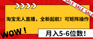 淘宝无人直播，全新起航！可矩阵操作，月入5-6位数！-威云科技 余香的脑洞