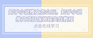 知乎小说推文怎么玩，知乎小说推文项目保姆级实战教程-威云科技 余香的脑洞