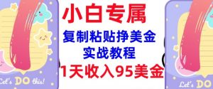 复制粘贴挣美金，0门槛，1天收入95美刀，3分钟学会，内部教程(首次公开)-威云科技 余香的脑洞