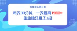 副业她只用了1招，每天30分钟，无脑二创，一天最高1.5k-威云科技 余香的脑洞