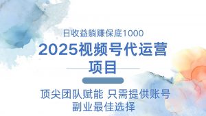 2025视频号代运营 日躺赚1000＋ 只需提供账号-威云科技 余香的脑洞
