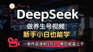 小白用DeepSeek做养生号，一条作品涨粉5万+，单日收益上千-威云科技 余香的脑洞