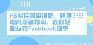 FB粉专聊单课程,跨境电商必备指南,教你轻松玩转Facebook聊单-威云科技 余香的脑洞