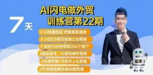 AI闪电做外贸训练营第22期：Al快速选品+小白1小时完成独立站搭建+10分钟获取200个客户等-威云科技 余香的脑洞