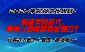 2025年最强变现思路，割韭菜的时代， 普通人如何翻身做镰刀？【揭秘】-威云科技 余香的脑洞