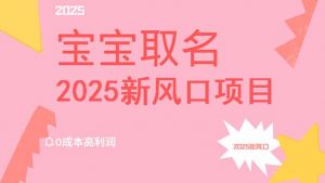 2025新风口项目宝宝取名，0成本高利润，附保姆级教程，月入过万不是梦-威云科技 余香的脑洞