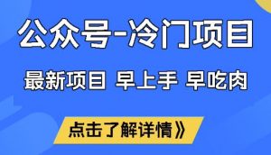 公众号冷门赛道，早上手早吃肉，单月轻松稳定变现1W【揭秘】-威云科技 余香的脑洞