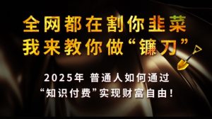 全网都在割你韭菜，我来教你做镰刀,2025普通人如何通过知识付费，实现财F自由【揭秘】-威云科技 余香的脑洞