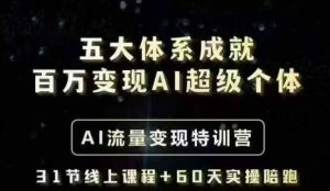 五大体系成就百万变现AI超级个体- AI流量变现特训营，一步一步教你一个人怎么年入百W-威云科技 余香的脑洞
