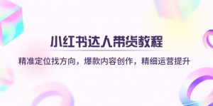 小红书达人带货教程：精准定位找方向，爆款内容创作，精细运营提升-威云科技 余香的脑洞