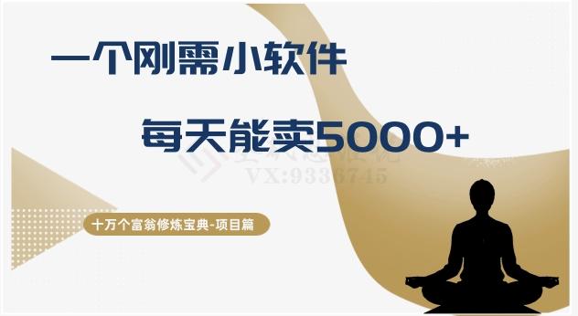 十万个富翁修炼宝典之17.一个刚需小软件，每天能卖5000+-威云科技 余香的脑洞