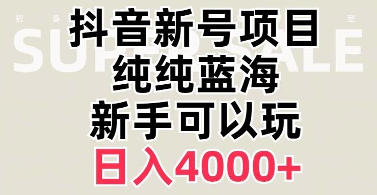 抖音蓝海赛道，必须是新账号，日入4000+【揭秘】-威云科技 余香的脑洞