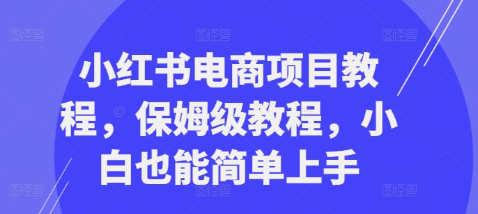 小红书电商项目教程，保姆级教程，小白也能简单上手-威云科技 余香的脑洞