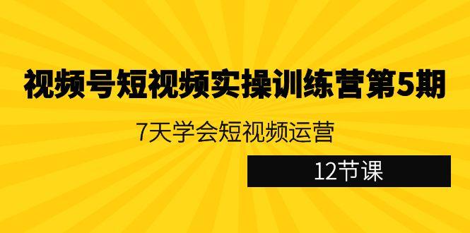 视频号短视频实操训练营第5期：7天学会短视频运营(12节课)-威云科技 余香的脑洞