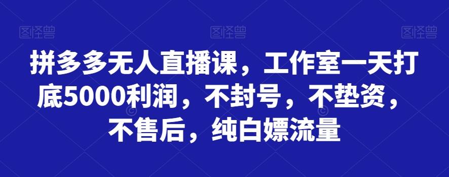 拼多多无人直播课，工作室一天打底5000利润，不封号，不垫资，不售后，纯白嫖流量-威云科技 余香的脑洞