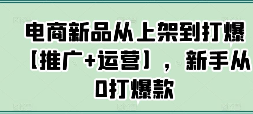 电商新品从上架到打爆【推广+运营】，新手从0打爆款-威云科技 余香的脑洞