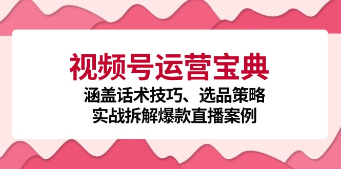 视频号运营宝典:涵盖话术技巧、选品策略、实战拆解爆款直播案例-威云科技 余香的脑洞