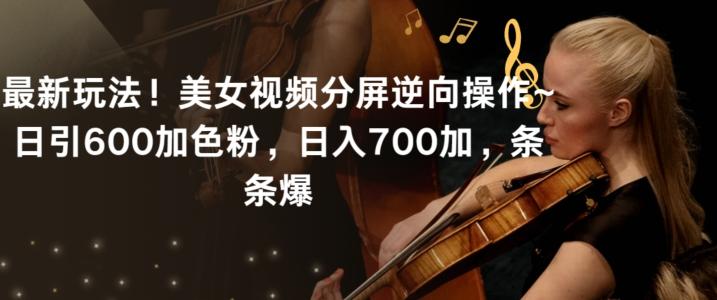 最新玩法!美女视频分屏逆向操作~日引600加色粉,日入700加,条条爆【揭秘】-威云科技 余香的脑洞