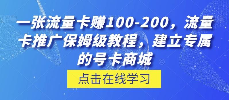 一张流量卡赚100-200,流量卡推广保姆级教程,建立专属的号卡商城-威云科技 余香的脑洞