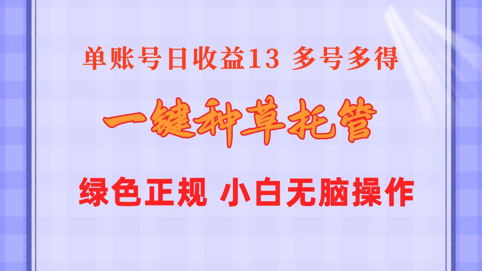 一键种草托管 单账号日收益13元  10个账号一天130  绿色稳定 可无限推广-威云科技 余香的脑洞