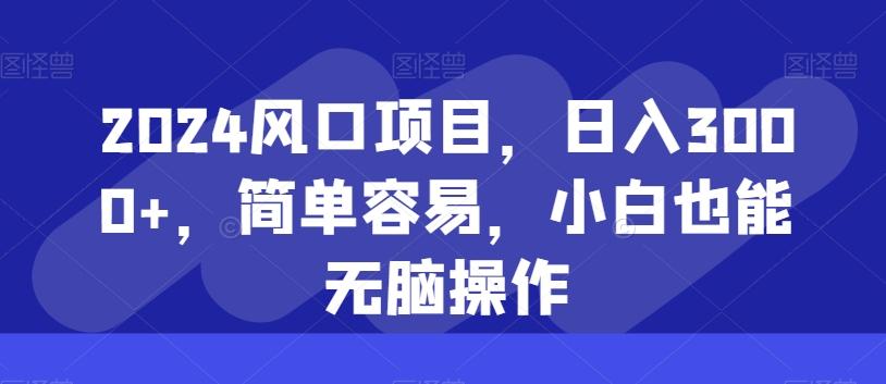 2024风口项目,日入3000+,简单容易,小白也能无脑操作-威云科技 余香的脑洞