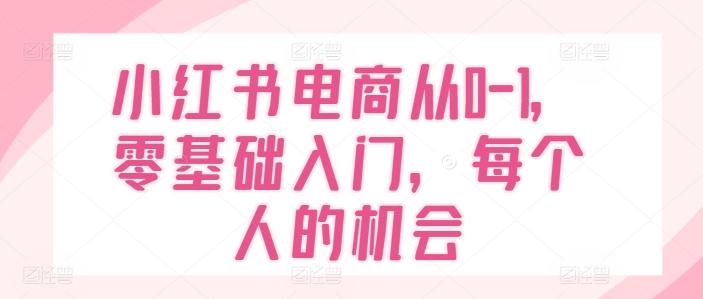 小红书电商从0-1，零基础入门，每个人的机会-威云科技 余香的脑洞