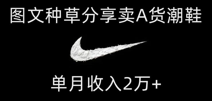 靠图文种草分享卖A货潮鞋，每天一小时，单月收入2万+【揭秘】-威云科技 余香的脑洞