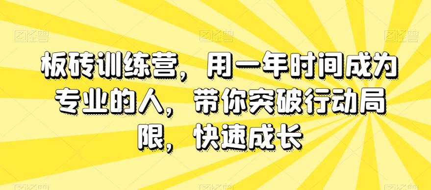 板砖训练营，用一年时间成为专业的人，带你突破行动局限，快速成长-威云科技 余香的脑洞