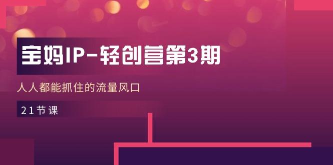 宝妈IP-轻创营第3期，人人都能抓住的流量风口(21节课-威云科技 余香的脑洞