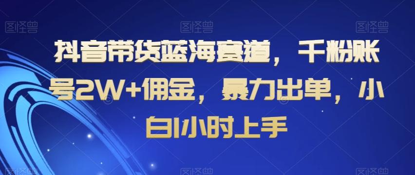 抖音带货蓝海赛道，千粉账号2W+佣金，暴力出单，小白1小时上手【揭秘】-威云科技 余香的脑洞