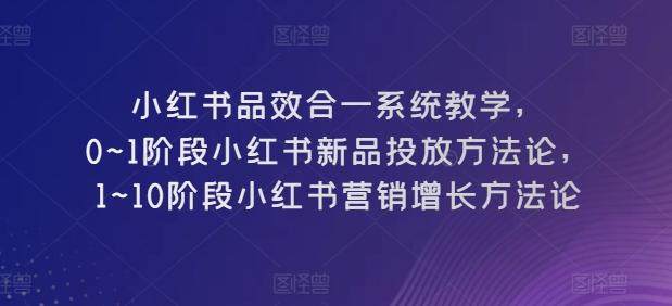 小红书品效合一系统教学，​0~1阶段小红书新品投放方法论，​1~10阶段小红书营销增长方法论-威云科技 余香的脑洞
