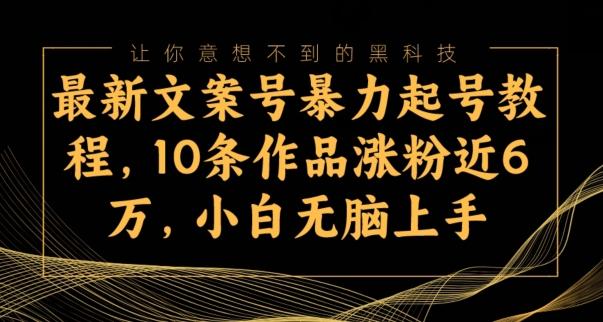 最新文案号暴力起号教程，10条作品涨粉近6万，小白无脑上手-威云科技 余香的脑洞
