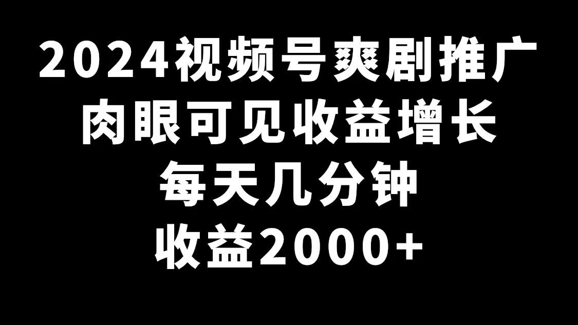 2024视频号爽剧推广，肉眼可见的收益增长，每天几分钟收益2000+-威云科技 余香的脑洞