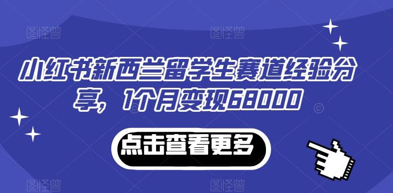 小红书新西兰留学生赛道经验分享，1个月变现68000【揭秘】-威云科技 余香的脑洞