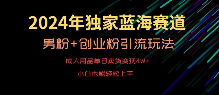 2024年独家蓝海赛道,成人用品单日卖货变现4W+,男粉+创业粉引流玩法,不愁搞不到流量【揭秘】-威云科技 余香的脑洞