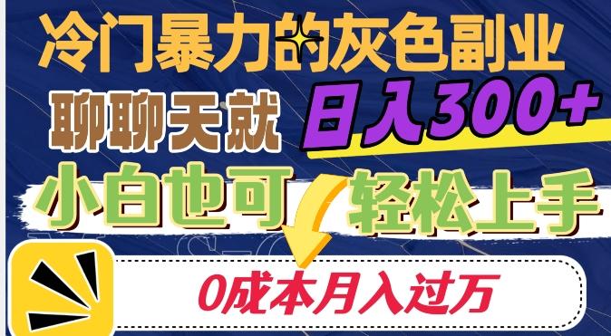 冷门暴利的副业项目，聊聊天就能日入300+，0成本月入过万【揭秘】-威云科技 余香的脑洞