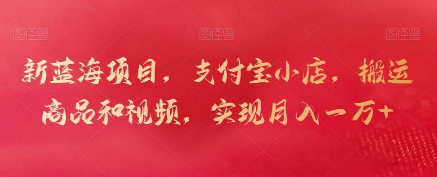 新蓝海项目，支付宝小店，搬运商品和视频，实现月入一万+【揭秘】-威云科技 余香的脑洞