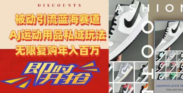 被动引流蓝海赛道，AJ运动用品私域玩法，无限复购年入百万【揭秘】-威云科技 余香的脑洞