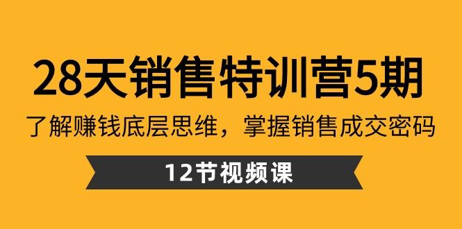 28天销售特训营5期：了解赚钱底层思维，掌握销售成交密码（12节课）-威云科技 余香的脑洞
